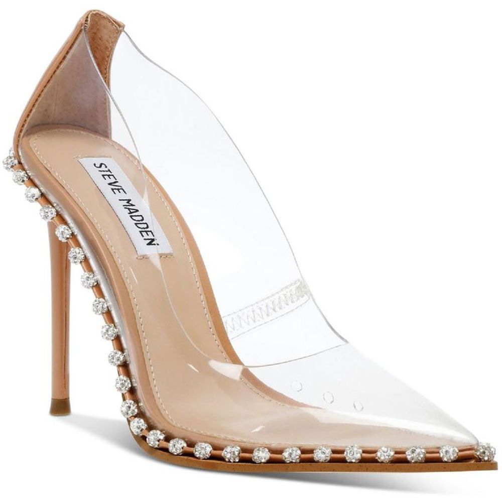 Steve Madden Womens Vyper Synthetic Embellished Pointed Toe Heels Shoes